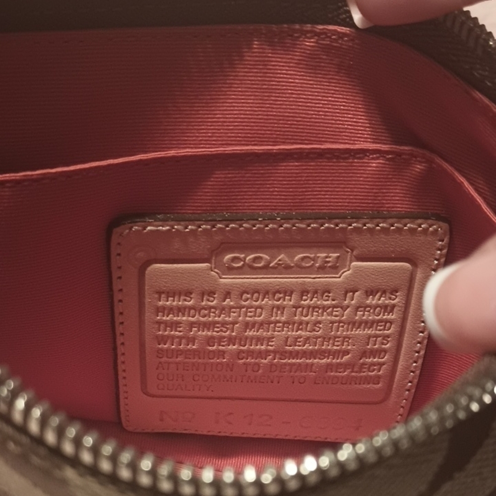 Coach Brown Leather Cosmetic Bag with Luxurious Lining